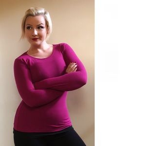 Magenta long-sleeve top